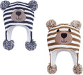 LANGZHEN Toddler Kids Infant Winter Hat,Earflap Knit Warm Cap Fleece Lined Beanie for Baby Boys Girls
