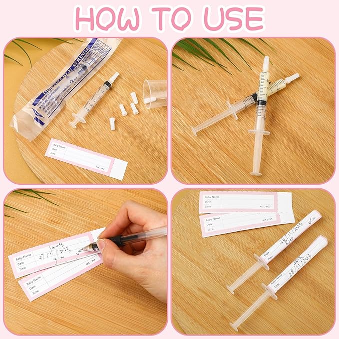 Trelaco Colostrum Collector Kit Include Sterile Sealed Breast Milk Syringes with Caps No Needle Colostrum Syringes Stickers 1 Measuring Cup Harvesting Collection for Breastmilk(100 Sets,3 ml)