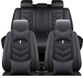 Leather Car Seat Covers Fit for LR LR4 2009-2016, 5 Seater Waterproof and Wear-Resistant Seat Cover Interior Accessories(Full Set with Pillow,Black)