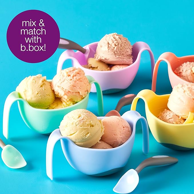 b.box Toddler Cutlery Set – Patented FLORK Flower Fork & Easy-Grip Spoon with Travel Case. BPA-Free, Dishwasher Safe. Designed by Occupational Therapists. Ages 9M+ (Boysenberry)