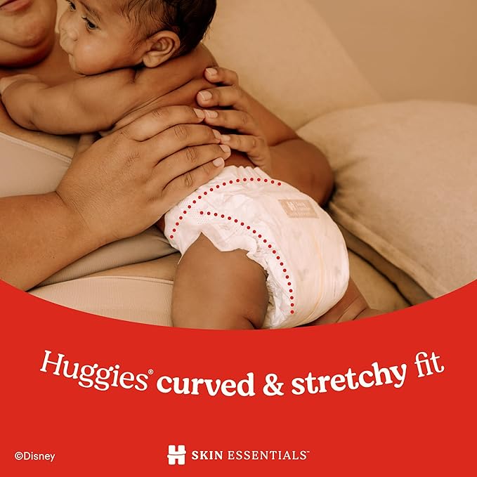 Huggies Size 2 Diapers, Skin Essentials Baby Diapers, Size 2 (12-18 lbs), 180 Count (3 Packs of 60)