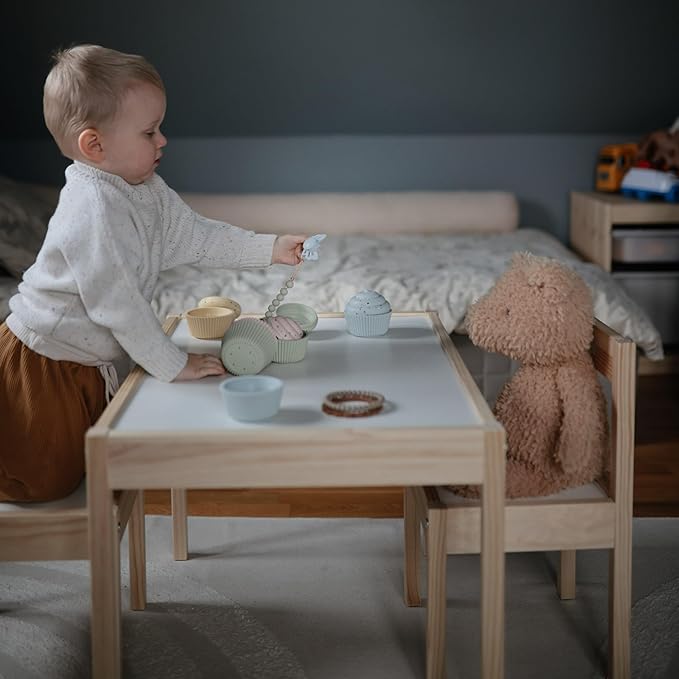 FRIGG Lucky Symmetrical SilkySoft Silicone Baby Pacifier | Made in Denmark | BPA-Free (Pretty in Peach/Primrose, 6-18 Months)