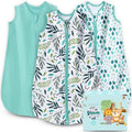 Cute Castle Baby Sleep Sack 18-24 Months - Lightweight 100% Cotton 2-Way Zipper TOG 0.5 Infant Wearable Blanket, Newborn Essentials Toddler Sleep Clothes (3 Pack Green)