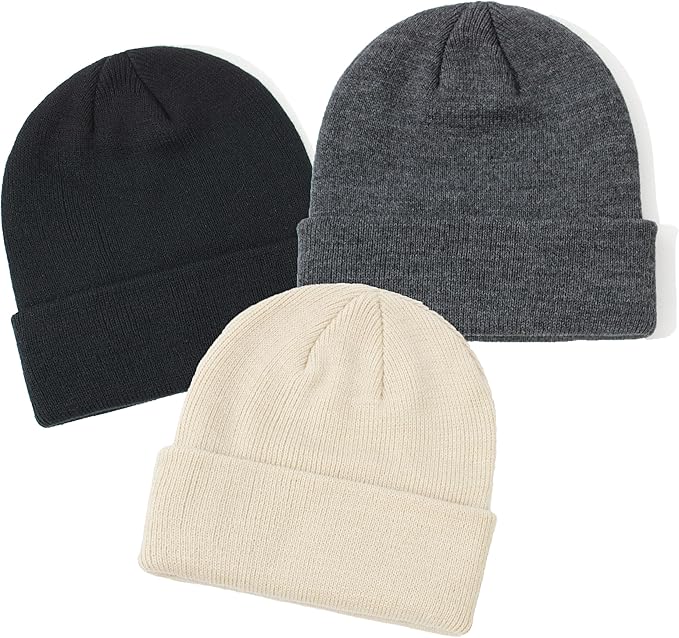 YMYDYFC Baby Beanie 3Pack Toddler Beanie Infant Knit Hat Baby Winter Hats for Boy Girl Winter Clothes Warm Knit Cap 0-6Years
