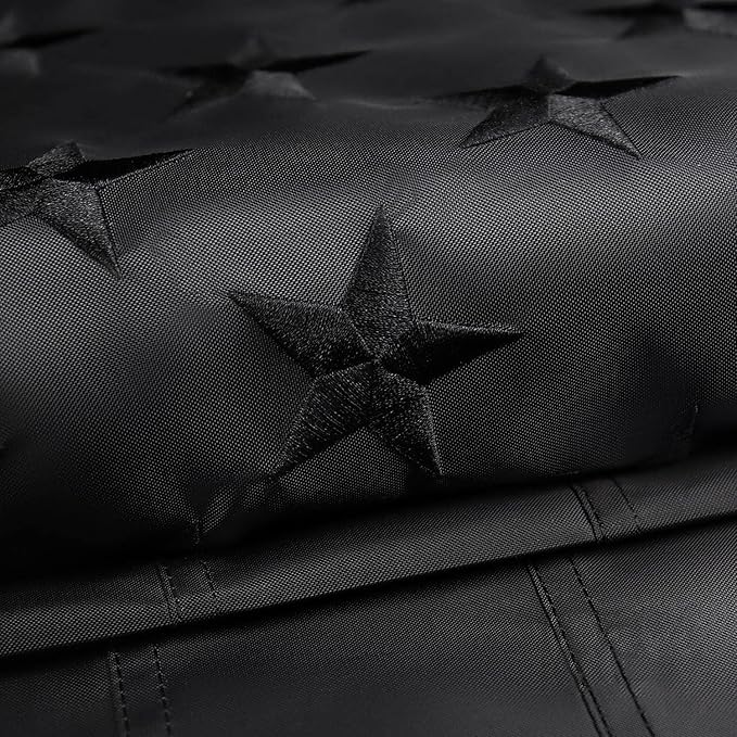 All Black American Flag 3x5 Outdoor Heavy Duty Nylon Flags with Embroidered Stars/Sewn Stripes/Strong Brass Grommets