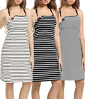SUIEK 3-Pack Maternity Nursing Nightgown Cotton Breastfeeding Dress Pregnancy Tank Tops Sleepwear