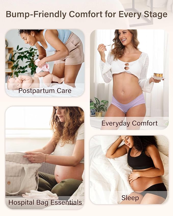 Intimate Portal Maternity Underwear Cotton Pregnancy Postpartum Panties Under the Bump Boyshort Briefs