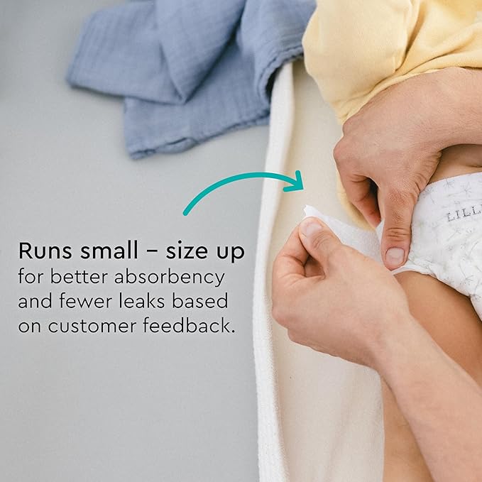 LILLYDOO Baby Diapers - Size 7 (33+ lbs), Half-Monthly Supply (51 Count), Leak Protection, Skin-Friendly, Ultrasoft, Perfume- & Chlorine-Free, Hypoallergenic, Dermatologist Tested, Oeko-TEX®