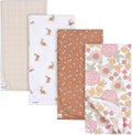 Gerber Unisex Baby 100% Cotton Flannel Receiving Blankets 30x30 Inches (Pack of 4), Retro Floral, One Size