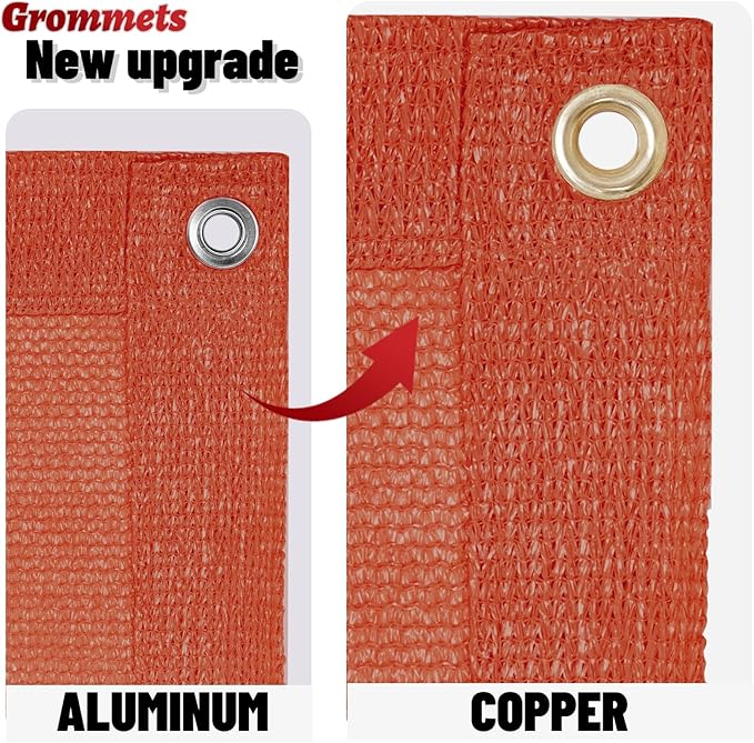 SUNNY GUARD Shade Cloth Custom Size 20x20 FT Sun Shade Screen Fabric Shade Cover Tarp with Grommets for Pergola Backyard Garden, Terra(We Customized)