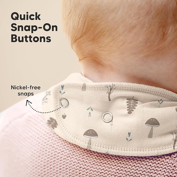8-Pack Organic Baby Bandana Bibs for Girls - Super Absorbent Triangle Baby Bibs for Drooling and Teething Infant, 100% Cotton Extra Soft for Newborn, Infant 0-36 Months (Prairie)