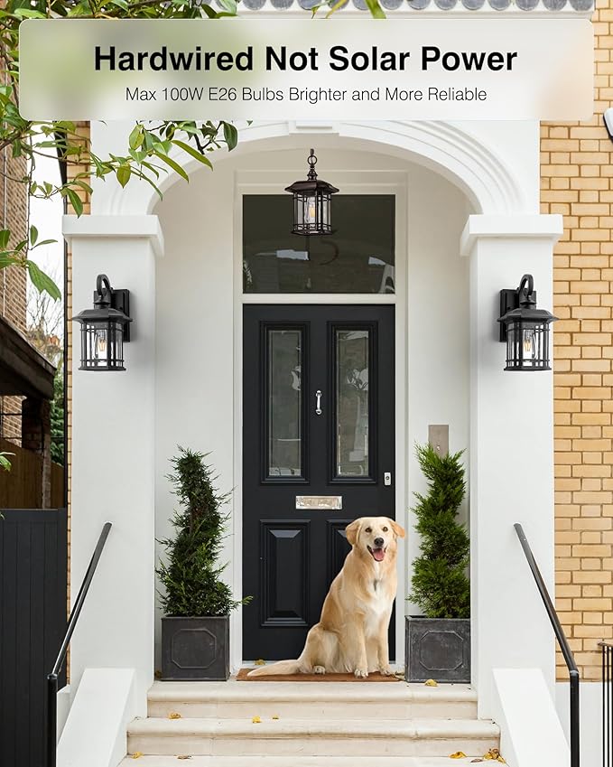 VIANIS Outdoor Pendant Light, Brown Outdoor Chandelier Sconce, Oil Rubbed Bronze Porch Lights Ceiling, Waterproof Hanging Lights for House, Patio, Garden, Anti-Rust, 100% Aluminum