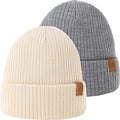Moon Kitty 2PCS Baby Beanie Soft Toddler Beanie Warm Knitted Infant Winter Hats for Baby Boys