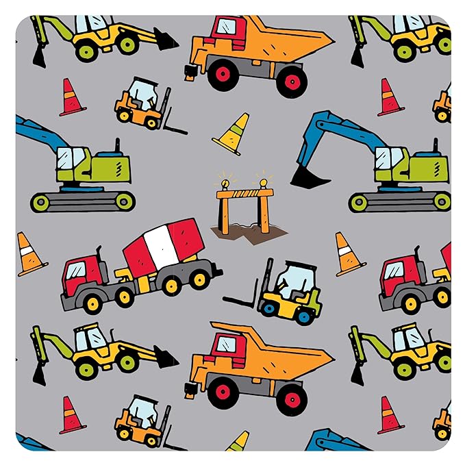 BapronBaby Construction Zone Bapron - No Neck Tie Safer Bib for Baby & Toddler - Soft Waterproof Stain Resistant - Machine Washable - Sz Preschool 3-5yrs