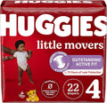 Huggies Size 4 Diapers, Little Movers Baby Diapers, Size 4 (22-37 lbs), 22 Count, Packaging May Vary