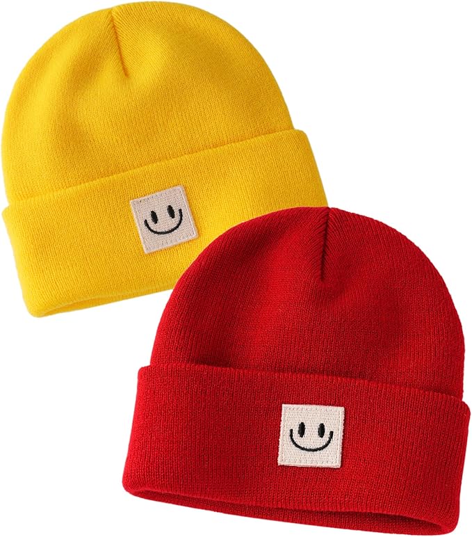 FURTALK Baby Beanie Cute Toddler Winter Hat Knit Boys Girls Warm 2 Pack Kids Embroidered Beanies Cap for 0-8 Years