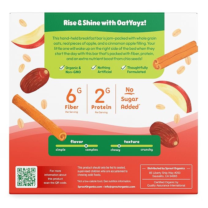 Sprout Organics, OatYayz Toddler Snack Bars, Apple & Cinnamon (30 Bars)