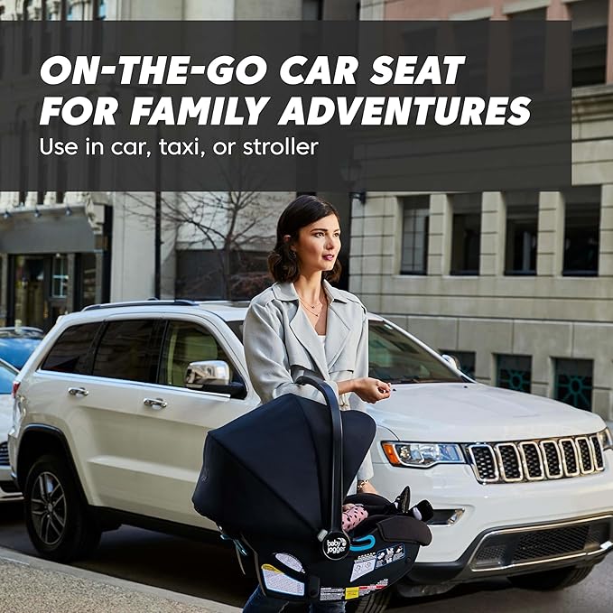 Baby Jogger City GO 2 Infant Car Seat, Lunar Black – Lightweight Rear-Facing Infant Car Seat, Travel System Compatible, Taxi-Safe