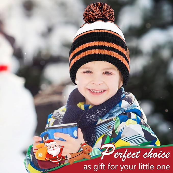 FZ FANTASTIC ZONE Kids Toddler Winter Hat Beanie with Warm Fleece Ski Baby Hats for 2-7 Years Skull Cap Baby Boys Girls Gifts