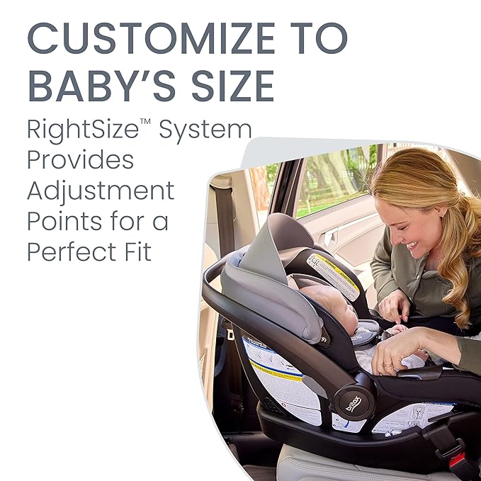 Britax Willow Brook S+ Baby Travel System, Infant Car Seat and Stroller Combo with Alpine Base, ClickTight Technology, SafeWash Insert and Cover, 1 Count, Graphite Onyx