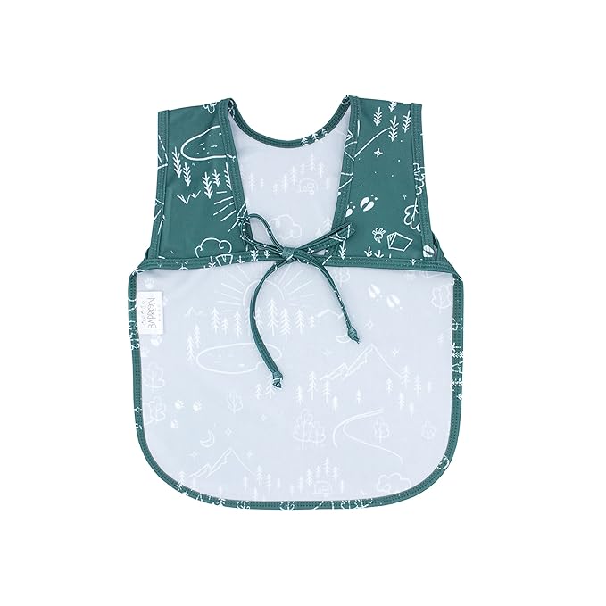 BapronBaby Pine Forest Bapron - No Neck Tie Safer Bib for Baby & Toddler - Soft Waterproof Stain Resistant - Machine Washable - Sz Baby/Toddler 6m-3T