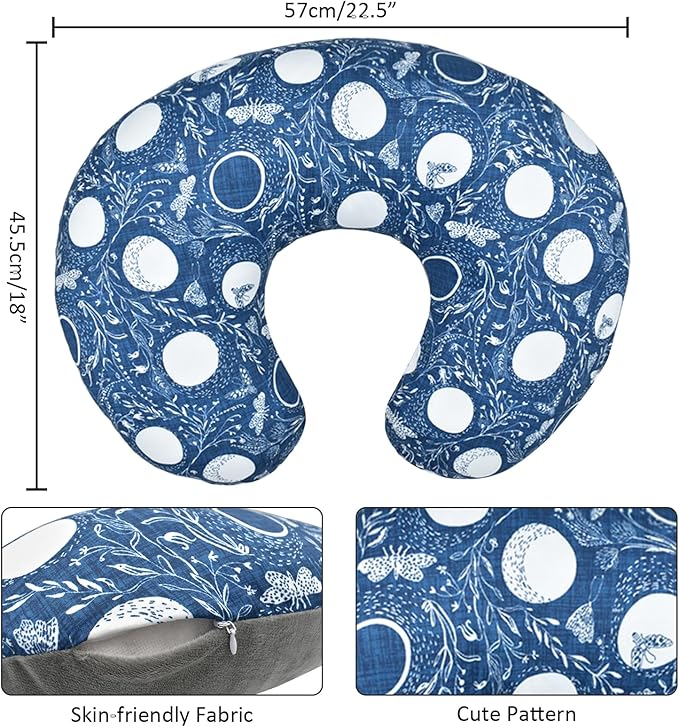 Winmany Baby Nursing Pillow Cover Newborn Removable Breastfeeding Pillowcover Cute Pattern Girls Boys Nursing Pillowcase for Breast and Bottole Feeding
