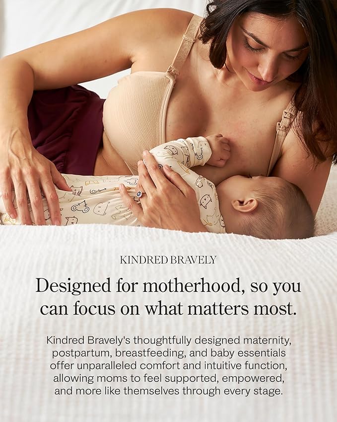 Kindred Bravely Tatum Seamless Sweetheart Bralette Nursing Bras for Breastfeeding, Adjustable, Soft Maternity Bra 2 Pack