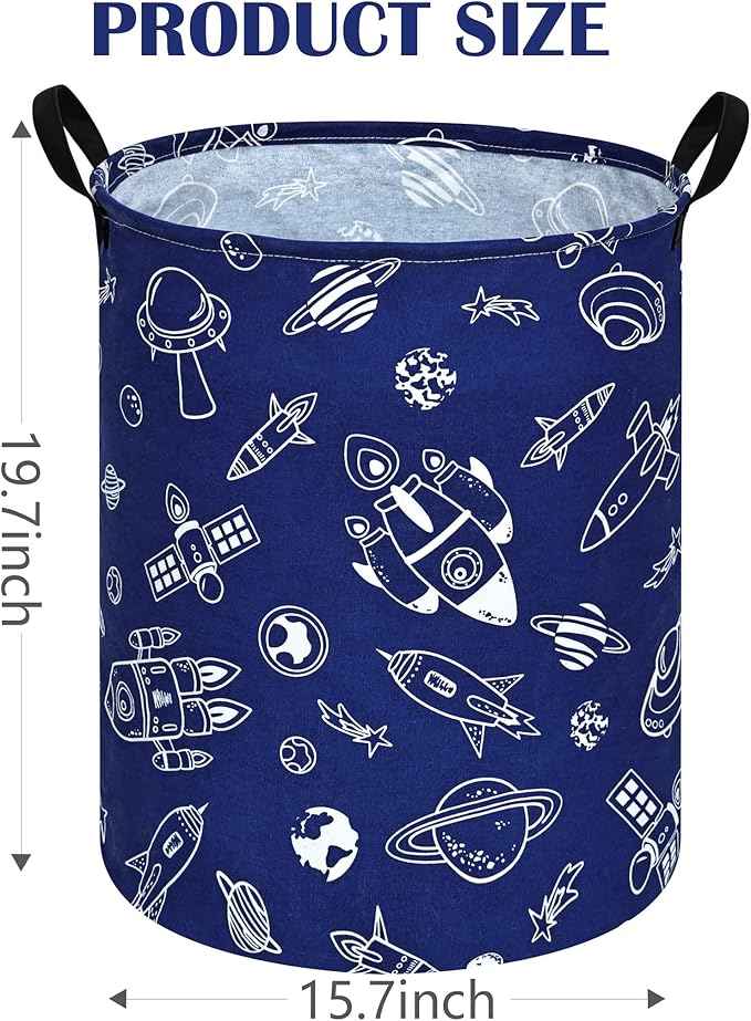Round Laundry Hamper Storage Basket Laundry Organizer Hamper Storage Bins Clothes and Toys Box Nursery Hamper Gift Basket For Kids with Handles