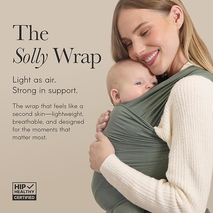 Solly Baby Wrap, Buttery-Soft Baby Carrier Newborn to Toddler 8-25 Lbs., Lightweight & Hands-Free Infant Sling Wrap, Breathable Summer Carrier, Baby Wearing & Postpartum Essential, New Mom Gift, Spelt