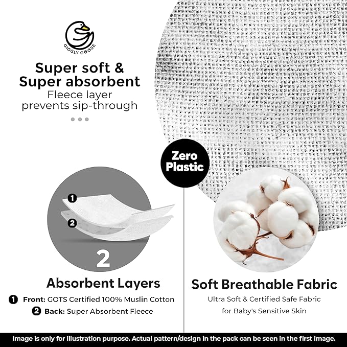 Premium Baby Bibs – 3 Pack for Boys & Girls | Natural Cotton, Super Absorbent Drool & Teething Bibs with Adjustable Snaps - White Drooling Bibs