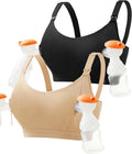 Pumping Bra Hands Free Zip Opening Seamless Nursing Bras for Breastfeeding High Support Nursing & Pumping Bra in One