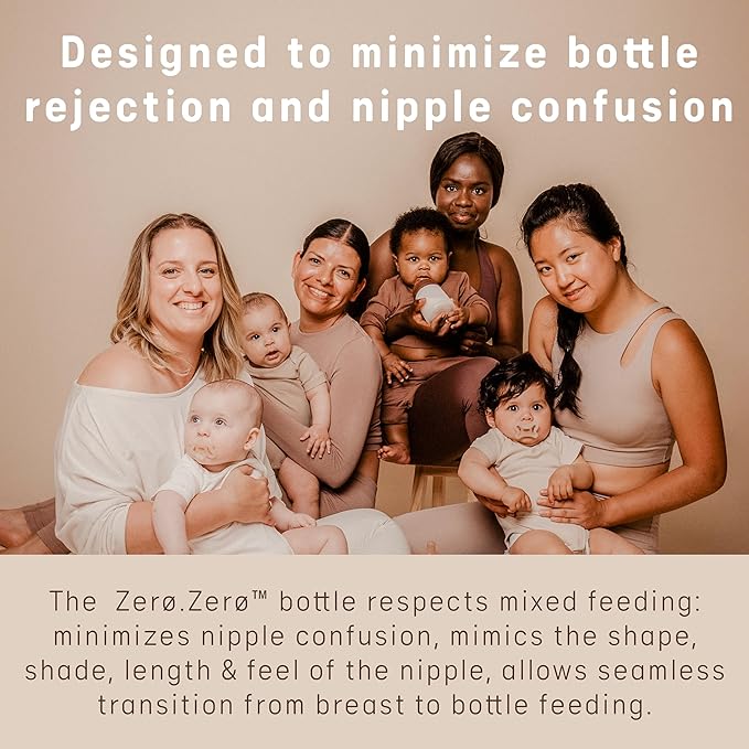 Suavinex Zero Zero Starter Set Small Anti Colic Baby Bottle, No 1 Spanish Baby Bottle Brand, Minimizes Bottle Rejection & Nipple Confusion, Adaptable Flow, 6 oz, Fair