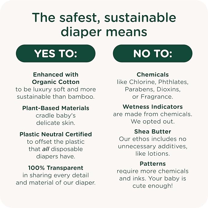 Our Diapers | EWG Verified Safe & Plant-Based Diapers | Leak Protection | Soft Organic Cotton Shell | Chlorine-Free Diaper for Sensitive Skin | Size 4 (22-32 lbs) 36 Count