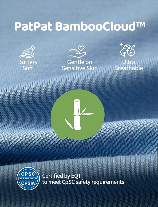 PATPAT Baby Footies Boys Girls - Bamboo Viscose - Zipper & Non-Slip Soles Romper Mitten - Footed & Footless Infant Clothes