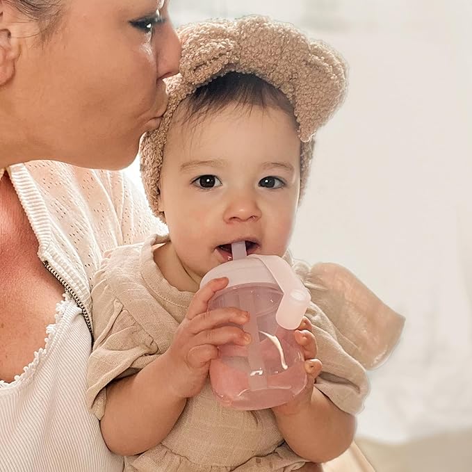 Moonkie Baby Straw cup | Silicone Toddler Sippy Cup Training Cup with Straw Lid | BPA-Free Drop-Proof Cup | Baby Led Weaning | 6 Months+, 5 oz, 2pack