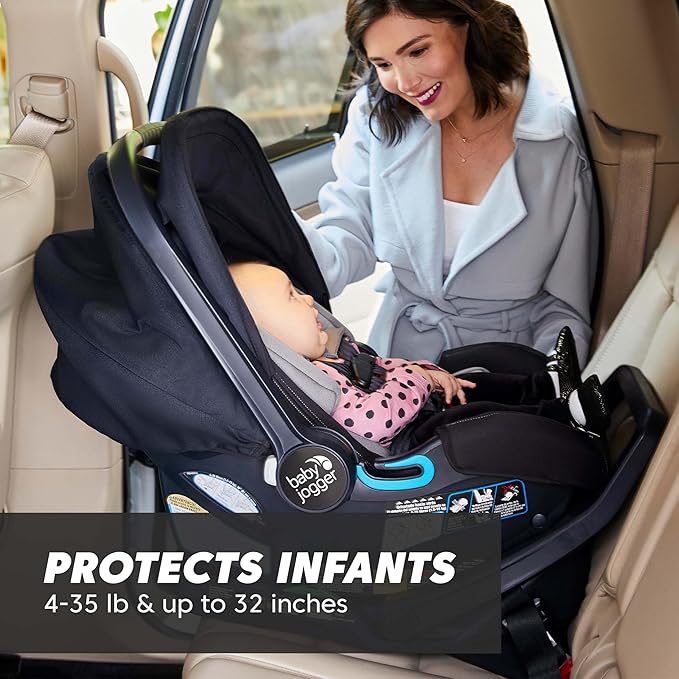 Baby Jogger City GO 2 Infant Car Seat, Lunar Black – Lightweight Rear-Facing Infant Car Seat, Travel System Compatible, Taxi-Safe