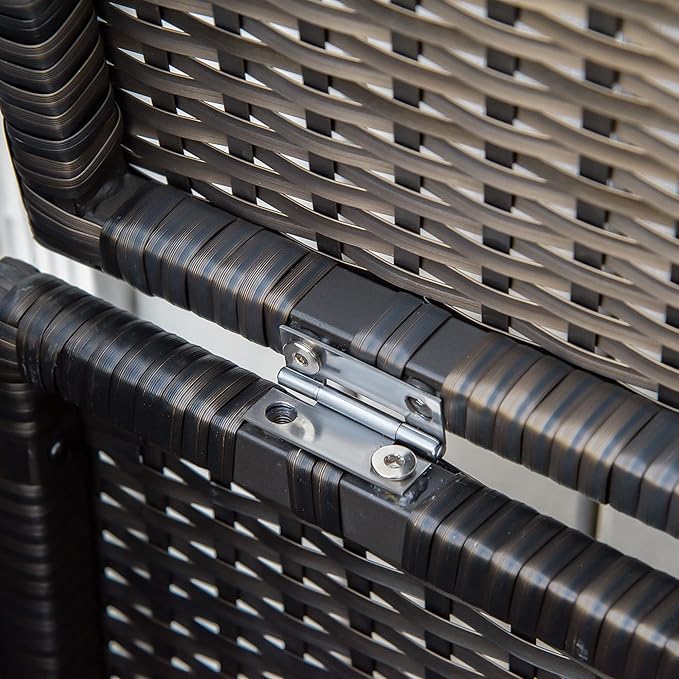 Outsunny 29 Gallon Patio Wicker Storage Bench, Outdoor PE Rattan Patio Furniture, 2-in-1 Large Capacity Rectangle Garden Storage Box with Handles and Cushion, Cream White