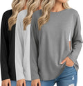 3 Pack Women's Nursing Breastfeeding Tops, Long Sleeve Maternity Shirts Oversize Hidden Zipper Pregnancy Clothes