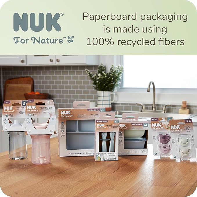 NUK for Nature Learner Cup, 10 oz, 9+ Months – BPA Free, Spill Proof Sippy Cup (Pack of 12)