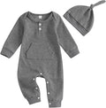 Kuriozud Newborn Infant Unisex Baby Boy Girl Clothes Button Romper Jumpsuit Basic One Piece Outfits