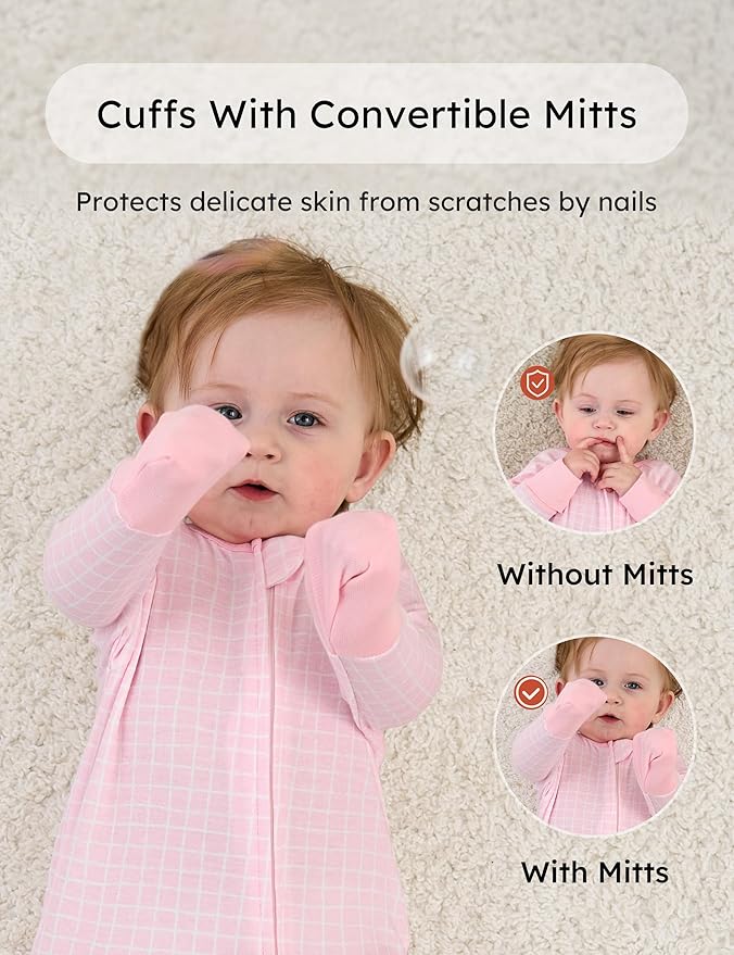 Yoofoss Baby Pajamas 100% Cotton Baby Sleepers for Newborn 0-3 3-6 6-9 Months Boys Girl Clothes 3pcs Footed PJs