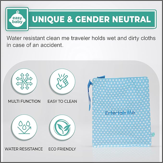 Easy Baby - Diaper, Bottle, and Supplies - Organizer Pouches and Changing Pad - Change, Feed, Dress, and Clean Me (8 Pack Laguna) | Organizing Packing Tote Cubes for Baby Items