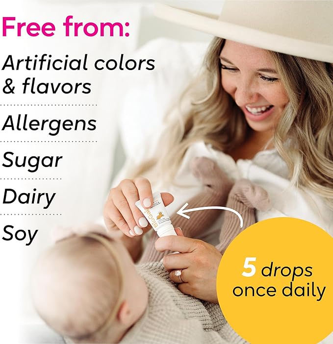 BioGaia Baby Probiotic Drops - Colic & Gas Relief + Vitamin D, 50-Day Supply, Safe for Newborns, Reduces Crying, Fussing, Colic, Gas, Spit-ups & Constipation, No allergens, Dairy or Soy (Pack of 2)