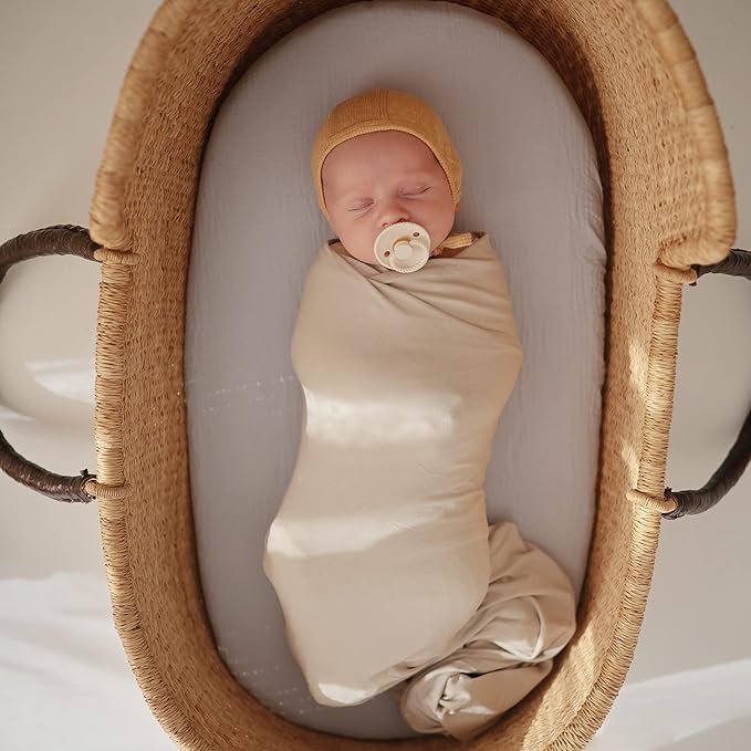 FRIGG Rope Natural Rubber Baby Pacifier | Made in Denmark | BPA-Free (Ocean View/Powder Blue, 6-18 Months)