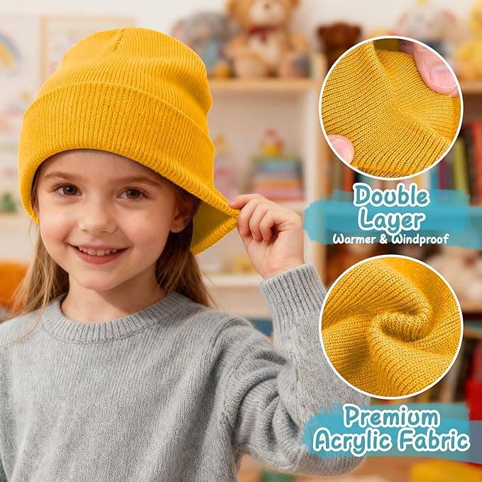ZOORON Toddler Beanie Baby Kids Beanies Warm Winter Hat Knit Skull Cap for Boys & Girls Soft Children Infant Hat