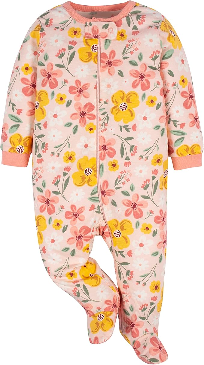 Gerber Baby Girls 4 Pack Sleep 'N Play Footie
