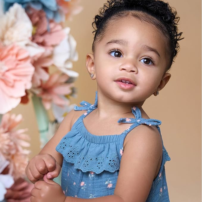 Modern Moments by Gerber baby-girls Self Eyelet Ruffle Long Leg Romper