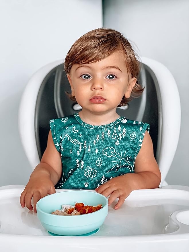 BapronBaby Pine Forest Bapron - No Neck Tie Safer Bib for Baby & Toddler - Soft Waterproof Stain Resistant - Machine Washable - Sz Baby/Toddler 6m-3T