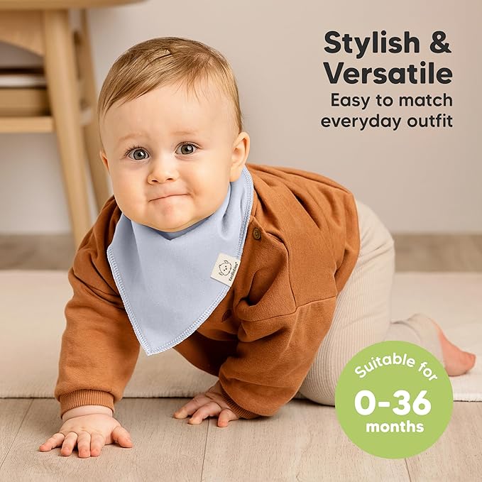 8-Pack Organic Baby Bandana Bibs for Girls - Super Absorbent Triangle Baby Bibs for Drooling and Teething Infant, 100% Cotton Extra Soft for Newborn, Infant 0-36 Months (Spring)