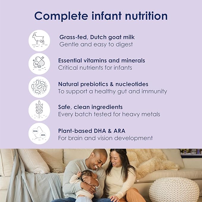 Kabrita Goat Milk-Based Infant Formula Powder with Iron, DHA, ARA & Prebiotics, for Infants 0–12 Months, Non-GMO, 28 oz